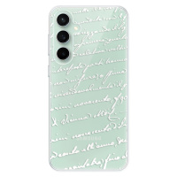 Odolné silikónové puzdro iSaprio - Handwriting 01 - white - Samsung Galaxy S23 FE
