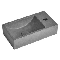 CREST R betónové umývadlo vrátane výpuste, 40x22 cm, čierny granit AR409