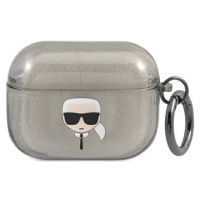 Silikónové puzdro Karl Lagerfeld na Apple AirPods Pro KLAPUKHGK Glitter Karl`s Head čierne