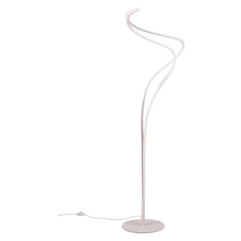 Biela LED stojacia lampa s kovovým tienidlom (výška 160 cm) Nala – Trio Select