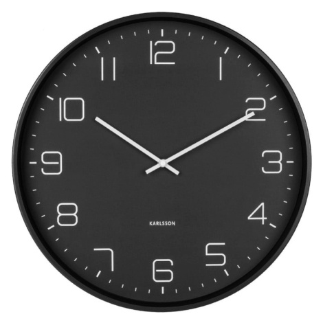 Čierne nástenné hodiny Karlsson Lofty, ø 40 cm