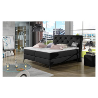 NABBI Lazio 140 čalúnená manželská posteľ s úložným priestorom čierna (Soft 11)