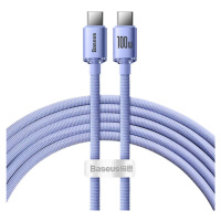 Kábel Baseus Crystal Shine cable USB-C to USB-C, 100W, 1.2m (purple)