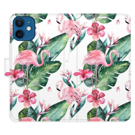 Flipové puzdro iSaprio - Flamingos Pattern - iPhone 12 mini