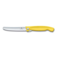Victorinox skladací desiatový nôž Swiss Classic, žltý, vlnitá čepeľ 11 cm