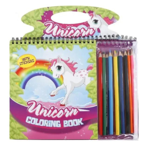 Unicorn sada omaľovánok s nálepkami, šablónami a 12ks pasteliek