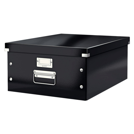 Čierny kartónový úložný box s vekom 37x48x20 cm Click&Store – Leitz