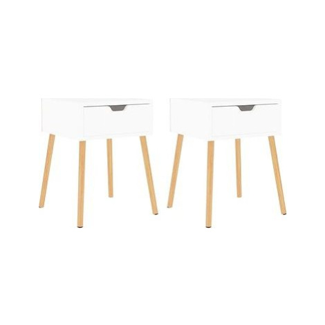 SHUMEE Nočné stolíky 2 ks biele s vysokým leskom 40 × 40 × 56 cm drevotrieska, 326808