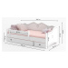 NABBI Elin detská posteľ s matracom a úložným priestorom 80x160 cm biela / sivý vzor