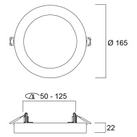 Sylvania Start LED downlight 5in1 Ø 16,5 cm 12 W