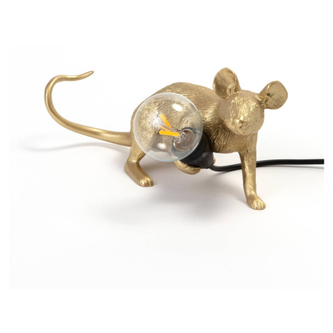 SELETTI Mouse Lamp LED dekoratívna lampa USB horizontálna zlatá