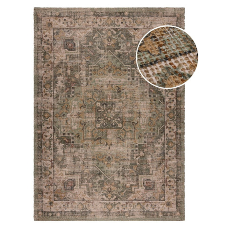 Kaki ručne tkaný koberec s prímesou juty 120x170 cm Selena Jute Traditional – Flair Rugs