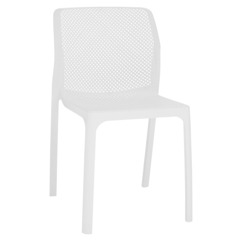 Stohovateľná stolička, biela/plast, LARKA Tempo Kondela