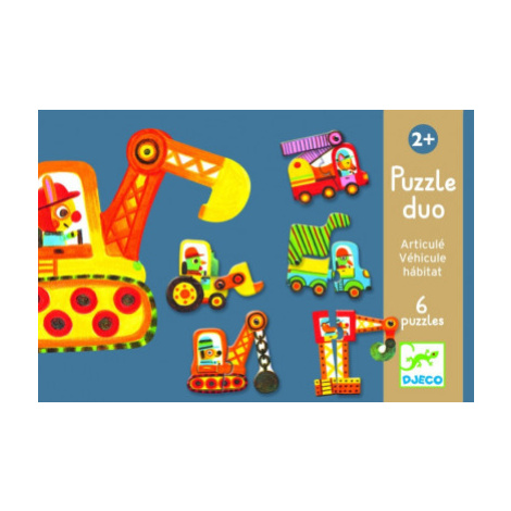 Puzzle Duo – Pohyblivé autá DJECO