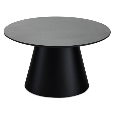 Konferenčný stolík v tmavosivej a čiernej farbe s doskou v dekore mramoru ø 80 cm Tango – Furnho Furnhouse