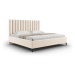 Béžová čalúnená dvojlôžková posteľ s úložným priestorom s roštom 140x200 cm Casey – Mazzini Beds