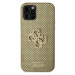 Guess PU Perforated 4G Glitter Metal Logo Zadný Kryt pre iPhone 12/12 Pro Gold