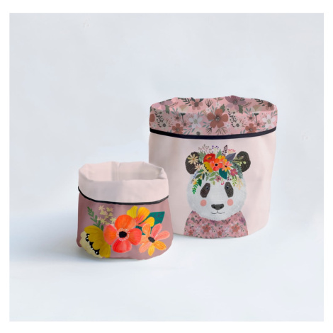 Látkové košíky v súprave 2 ks Floral Panda – Little Nice Things