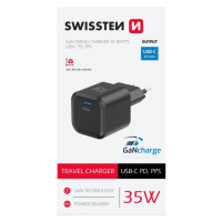 SWISSTEN GaN Travel Charger 1xUSB-C 35W PD čierna