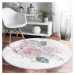 Bielo-ružový prateľný okrúhly koberec vhodný pre robotické vysávače ø 80 cm Comfort – Mila Home