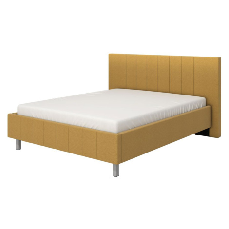 Manželská posteľ 160x200cm camilla - žltá/sivé nohy