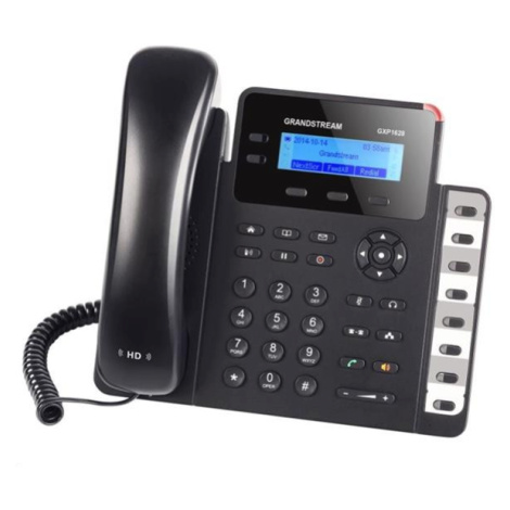 Telefón Grandstream GXP-1628 VoIP telefon - 2x SIP účet, HD audio, 3 prog.tl.+8 předvoleb, switc