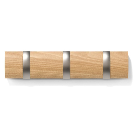 Nástenný vešiak z topoľového dreva v prírodnej farbe Flip – Umbra