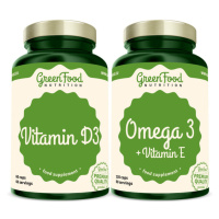 GREENFOOD NUTRITION Omega 3 + vitamín E 120 kapsúl + vitamín D3 60 kapsúl