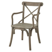 Estila Luxusná vidiecka jedálenská stolička Antiquités Francaises s vypletaným sedadlom a opierk