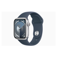 Apple Watch S9/45mm/Silver/Šport Band/Storm Blue/-S/M