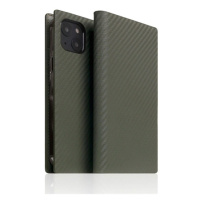 SLG Design puzdro D+ Italian Carbon Leather Diary pre iPhone 14 - Khaki