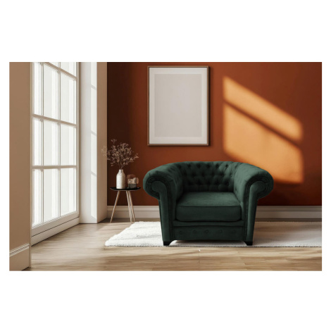 Livetastic KRESLO CHESTERFIELD, textil, kompozitné drevo, tmavozelená