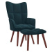 Relaxačné kreslo so stoličkou modré zamat, 328072
