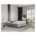 Svetlosivá čalúnená dvojlôžková posteľ s úložným priestorom 140x200 cm Tate – Maison de Rêve