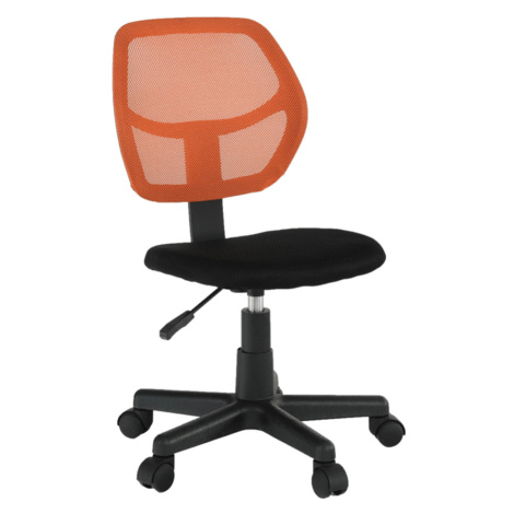 Otočná stolička, oranžová/čierna, MESH Tempo Kondela