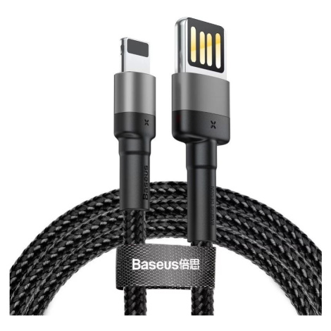 Kábel Lightning USB cable (reversible) Baseus Cafule 2.4A 1m (gray-black)