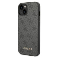 Plastové puzdro Guess na Apple iPhone 14 Pro Max GUHCP14XG4GFGR 4G Gold Logo sivé