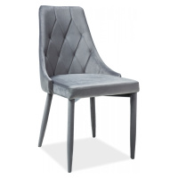 SIGNAL Trix Velvet jedálenská stolička sivá