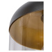 Dizajnové závesné svietidlo čierne so zlatým a dymovým sklom 3 svetiel - Kyan