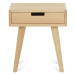 Benlemi Zaoblený nočný stolík z dreva LUNA FLO prírodný Zvoľte kvalitu dreva: 1. Dubový masív tr