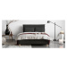 Čierna čalúnená dvojlôžková posteľ s roštom 180x200 cm Sleepy Luna – Miuform
