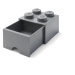 LEGO® úložný box 4 - so zásuvkou tmavo šedý 250 x 250 x 180 mm