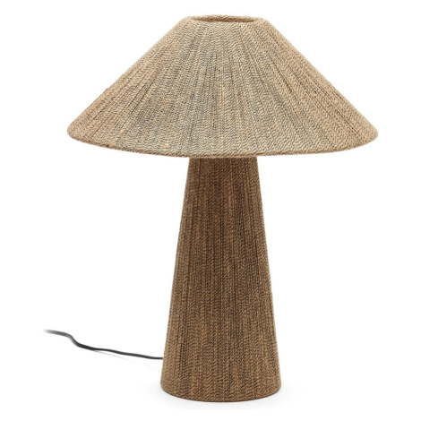 Svetlohnedá stolová lampa s tienidlom z juty (výška 46 cm) Renee – Kave Home