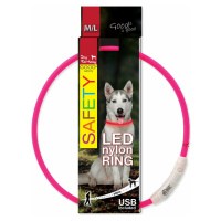 Obojok Dog Fantasy LED nylon ružový 65cm