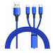 Kábel PremiumCord 3 v 1 USB, 3 konektory USB Type-C + micro USB + Lightning pre Apple, 1.2m
