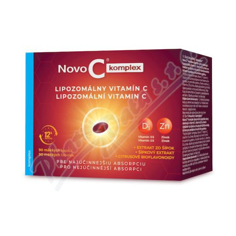 NOVO C  KOMPLEX Lipozomálny vitamín C s vitamínom D3 a zinkom 90 mäkkých kapsúl