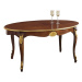 Estila Luxusný rustikálny oválny jedálenský stôl Pasiones z vyrezávaného masívu s kovovu výzdobo