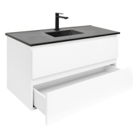Kúpeľňová skrinka s keramickým umývadlom SAT B-Way 99x50x45 cm biely lesk BWAY2100WU4B2B