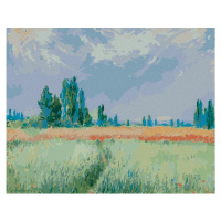 Diamantové maľovanie - PŠENIČNÉ POLE (CLAUDE MONET) Rámovanie: vypnuté plátno na rám, Rozmer: 40