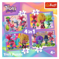 Trefl Puzzle 4v1 - Dobrodružstvá farebných Trollov / Universal Trolls 3 (2023)